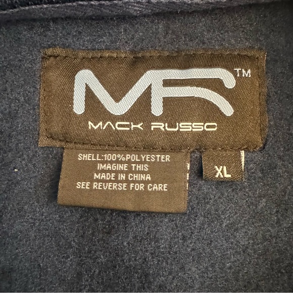 Mack Russo Blue Black 1/4 Zip Pullover Sweater E-13 - Picture 5 of 10